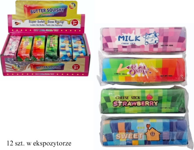 Anti-stress squeeze squishy in the shape of a butter cube - 1 piece