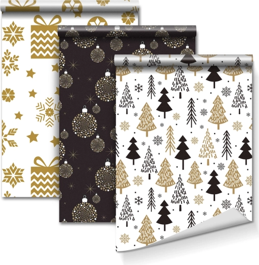 Wrapping Paper with 3 Patterns, 70 × 150 cm