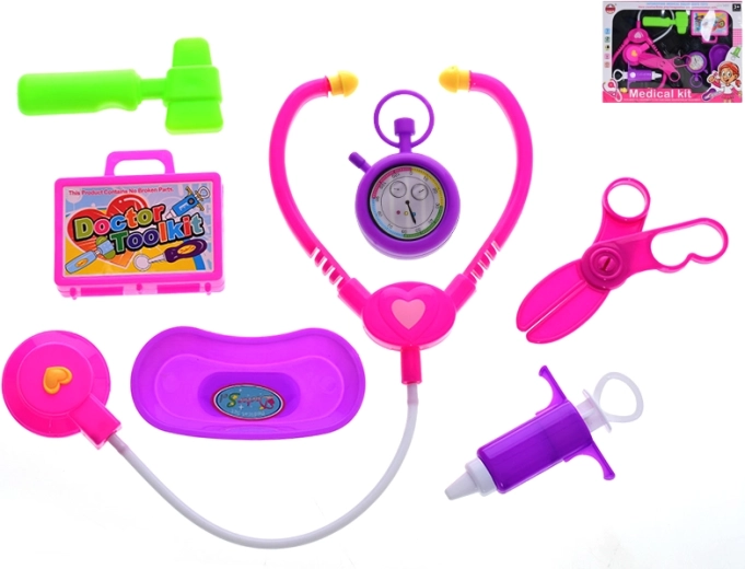 Doctor playset for kids, 7 pcs in a blue case