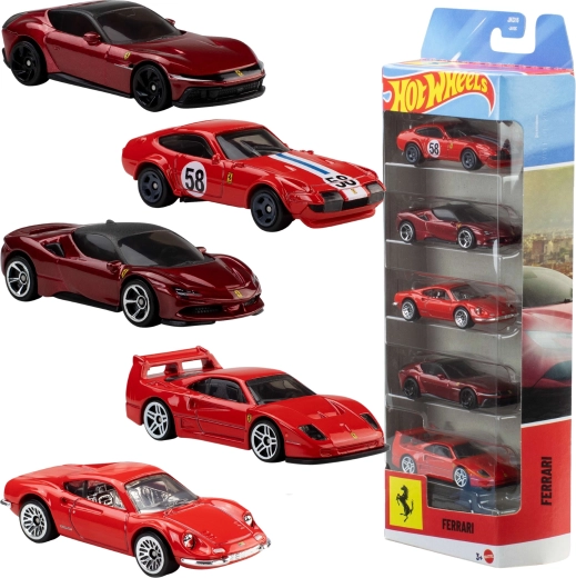 Hot Wheels Ferrari комплект 5 метални колички 1:64