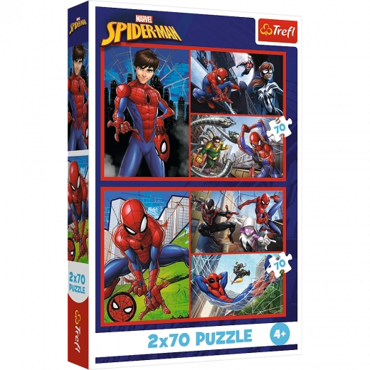 Пъзел 2x70 - Паяжинови истории Disney Marvel Spiderman