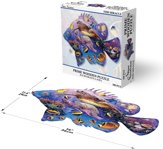 Prime 3D дървен пъзел Рибено чудо 300 части