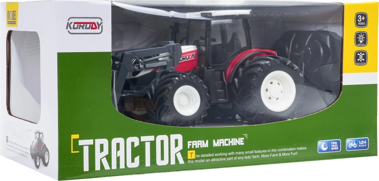 RC Tractor with Front Blade 1:24 Red
