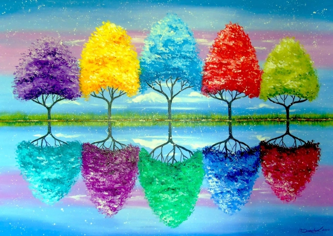 Enjoy puzzle Trees with a Colorful History 1000 pieces