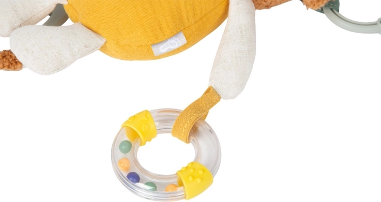 Rattle and mirror for sensory discovery