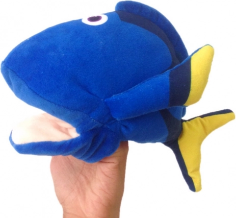Plush Puppet Blue Fish 25 cm