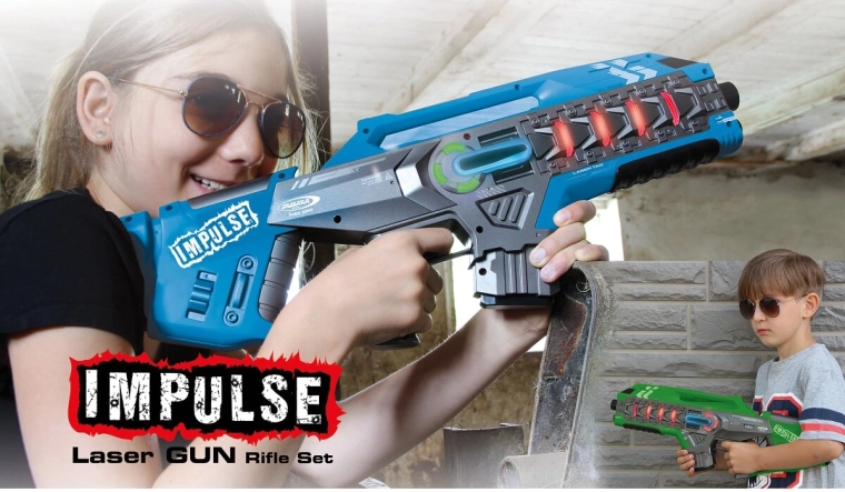 Impulse комплект лазерни оръжия (синьо/зелено)