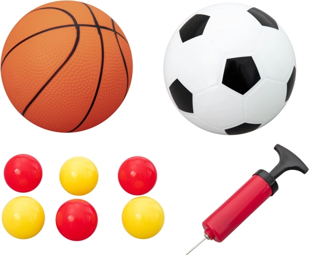 Everything in the box including pump and balls