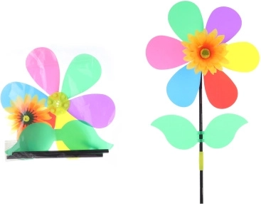 Flower wind spinner on a plastic stick