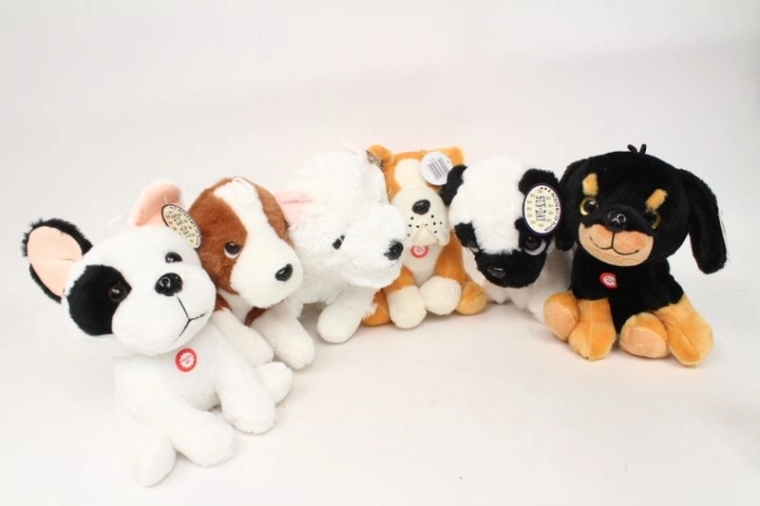 Plush dog with sound, 20 cm