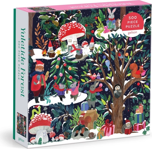 Galison Square Puzzle Christmas Forest 500 Pieces