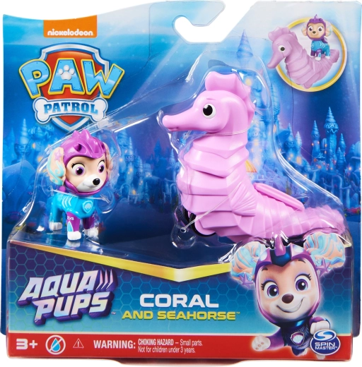 Пес Патрул Aqua Pups – фигурка Корал и превозно средство морско конче