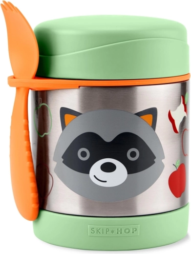Skip Hop Zoo детски термос за храна с лъжичка-виличка – миеща мечка, 325 мл