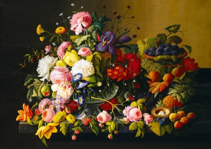 Bluebird puzzle Still Life with Flowers and Fruit 1000 pieces