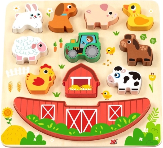 2Kids Toys Wooden Farm Balance Puzzle 2-in-1