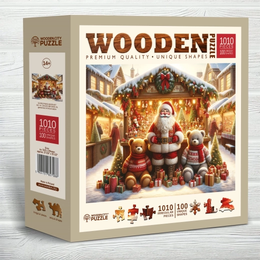 Дървен пъзел Коледни базари 1010 части Wooden City