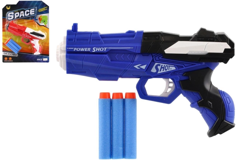 Plastic foam dart gun 18 cm with 3 darts - 1 piece