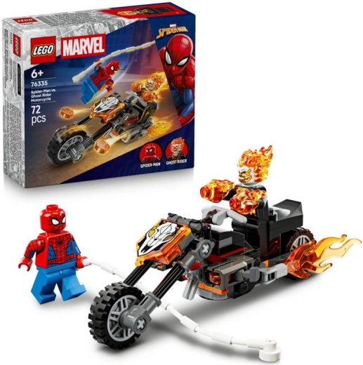 Спайдър-Мен срещу Гоуст Райдър на мотоциклет – екшън конструктор LEGO Marvel