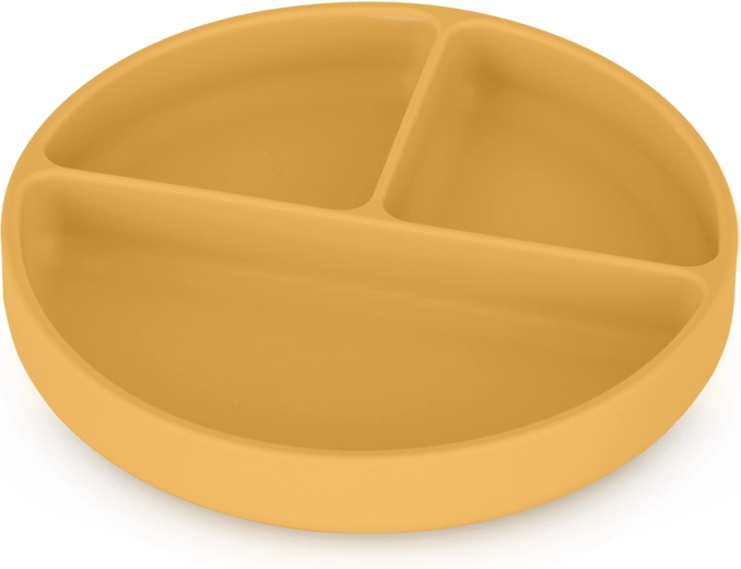 Petite&Mars silicone divided plate with suction cup Take&Match Intense Ochre 6m+
