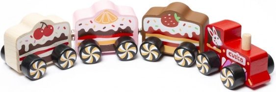 Дървено влакче с магнити Cakes 4 части CUBIKA