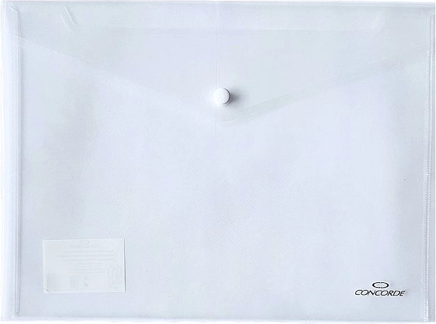 CONCORDE A4 Clear Button-Closure Document Folder