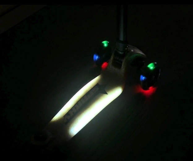 LED wheels and illuminated deck for better visibility