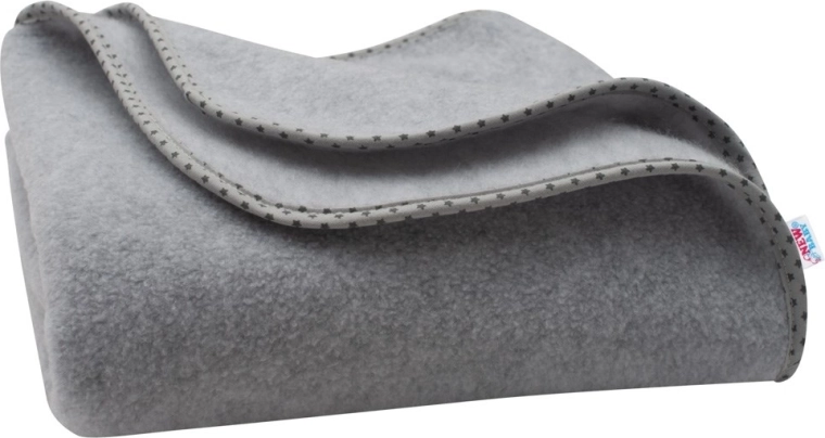 New Baby children's fleece blanket 100 × 75 cm grey with stars