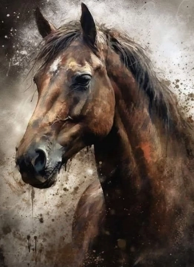 Диамантено рисуване – портрет на кон 30 × 40 см