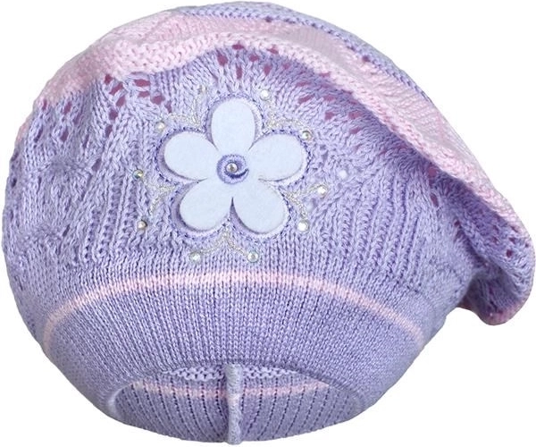 Knitted beret New Baby purple for children 3–4 years
