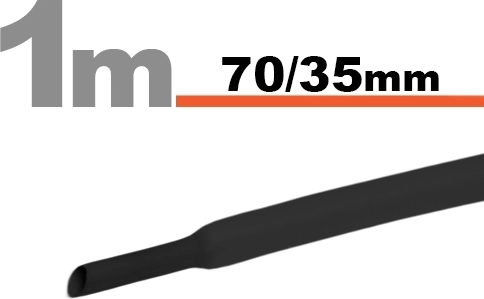 Черна термосвиваема тръба 70/35 мм