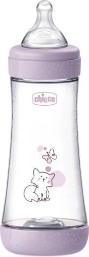 Chicco anti-colic baby bottle Perfect5 300 ml for girls, fast flow 4m+