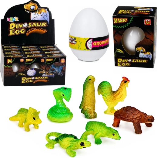 Magic hatching egg with growing dinosaur for water, white 6.5 cm - 1 piece