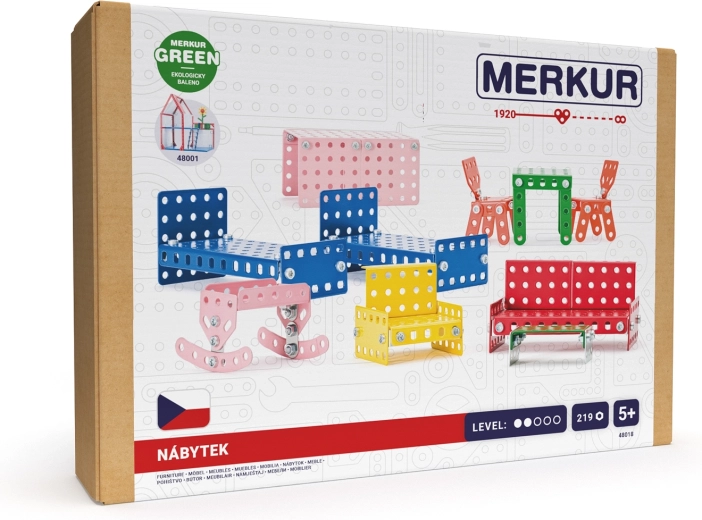 Метални мебели MERKUR за къща за кукли, 219 части