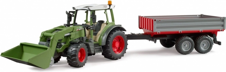 Трактор Bruder Fendt Vario 211 с челен товарач и самосвално ремарке 1:16
