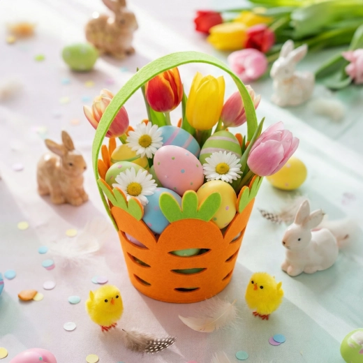 Easter Felt Carrot-Shaped Basket