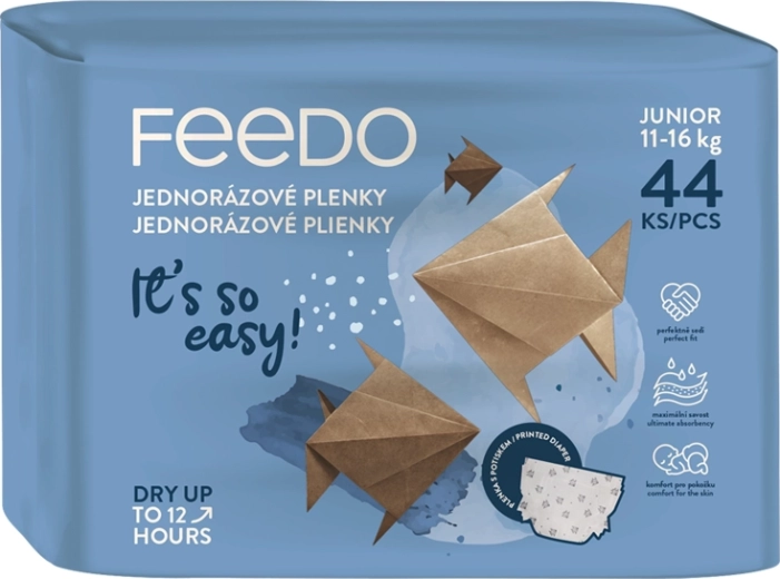 Feedo пелени Junior 5 (11–16 кг) – еднократни детски пелени, 44 бр.
