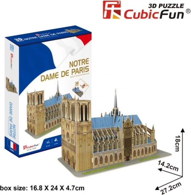 CubicFun 3D пъзел Катедралата Нотр-Дам – 53 части