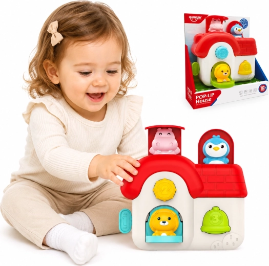 Woopie pop-ъп къщичка с животни – интерактивна манипулативна играчка 18м+