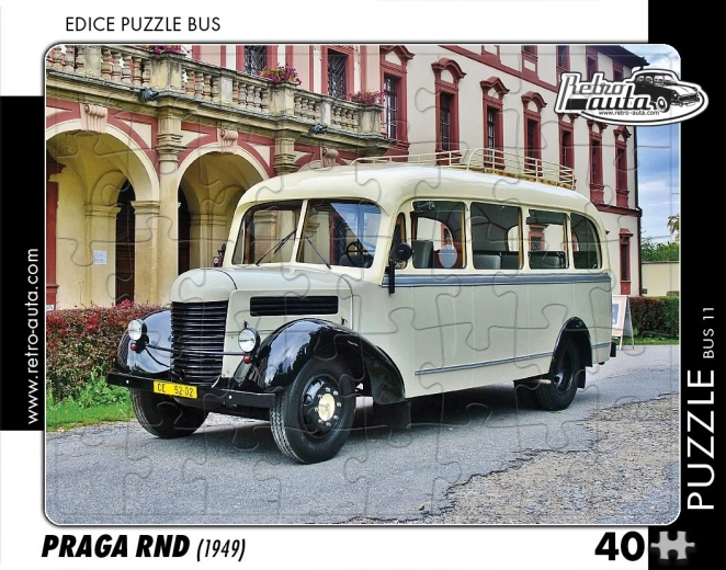Retro Cars Puzzle Bus Praga RND 1949 - 40 pieces