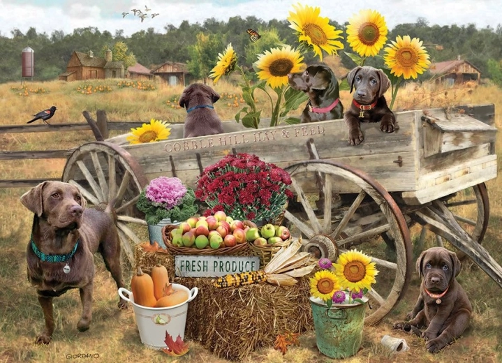 Cobble Hill puzzle Wooden Cart 500 pieces