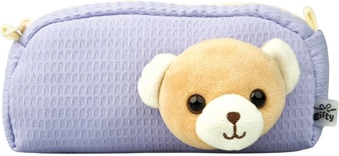 Gifty pencil case pouch with plush teddy bear