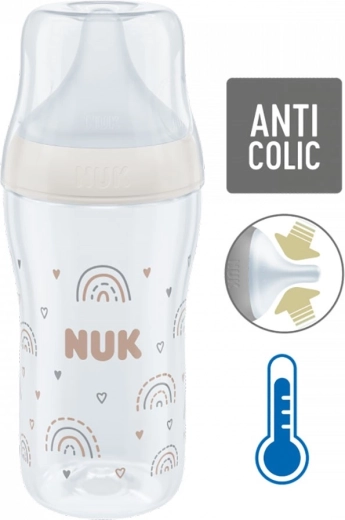 Стъклено бебешко шише NUK Perfect Match с контрол на температурата 230 ml
