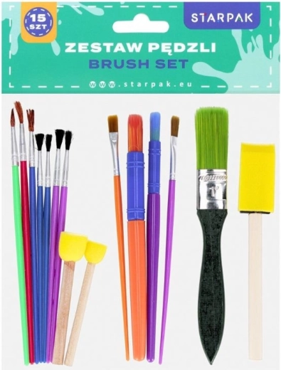 Set of paintbrushes and foam applicators – 15 pcs