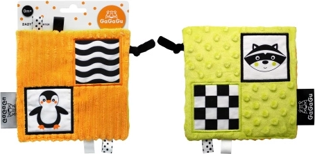 Sensory baby blanket penguin and raccoon Gagagu
