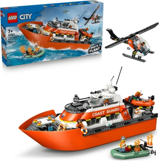 LEGO City спасителна лодка на бреговата охрана и хеликоптер