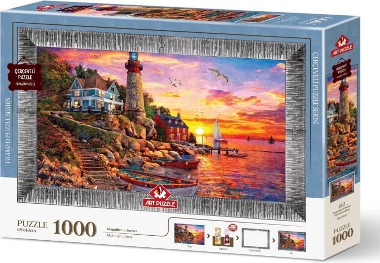 ART PUZZLE Пъзел с рамка и лепило Прекрасен залез 1000 части
