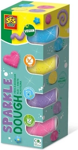 SES Glitter Modeling Clay 4×90 g