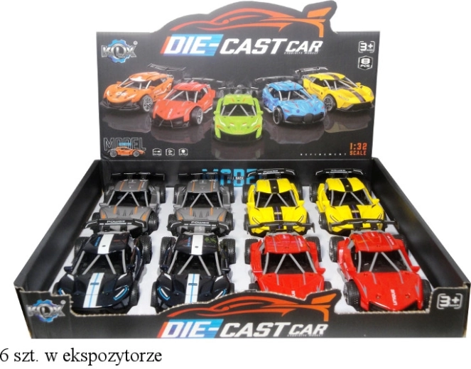 Metal sports toy car with sound and pull-back drive