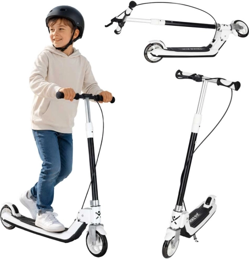 Trike Fix детска сгъваема тротинетка с LED колелца, черна
