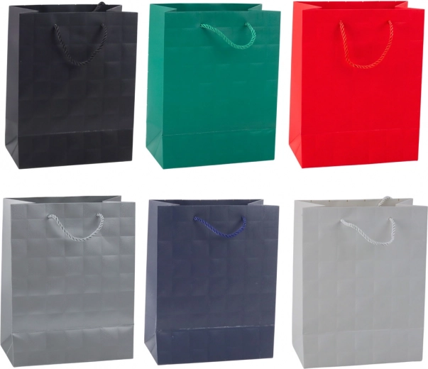 Gift bag with embossed squares 23 × 18 × 10.5 cm